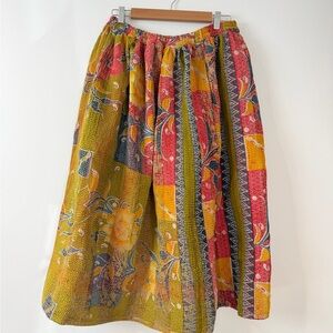 Boho Floral Midi Skirt - Multicolor